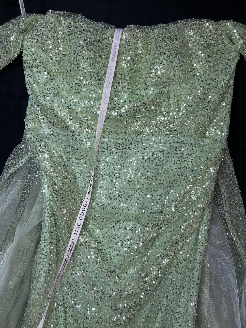 Mac Duggal 20515 NWT Women's Off the Shoulder Sequin Gown - Picture 7 of 9